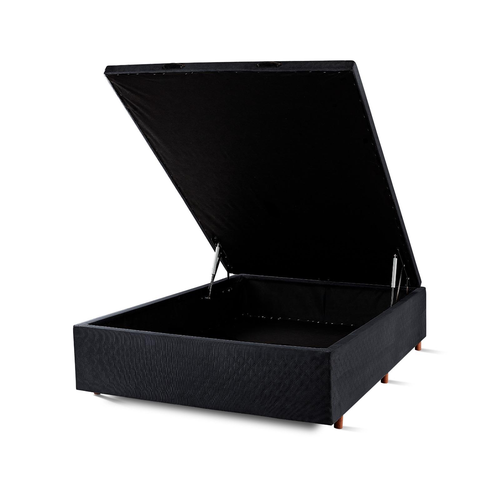 BOX BAU CRISTALFLEX POLIESTER PRETO QUADRICULADO 40CMX188CMX138CM