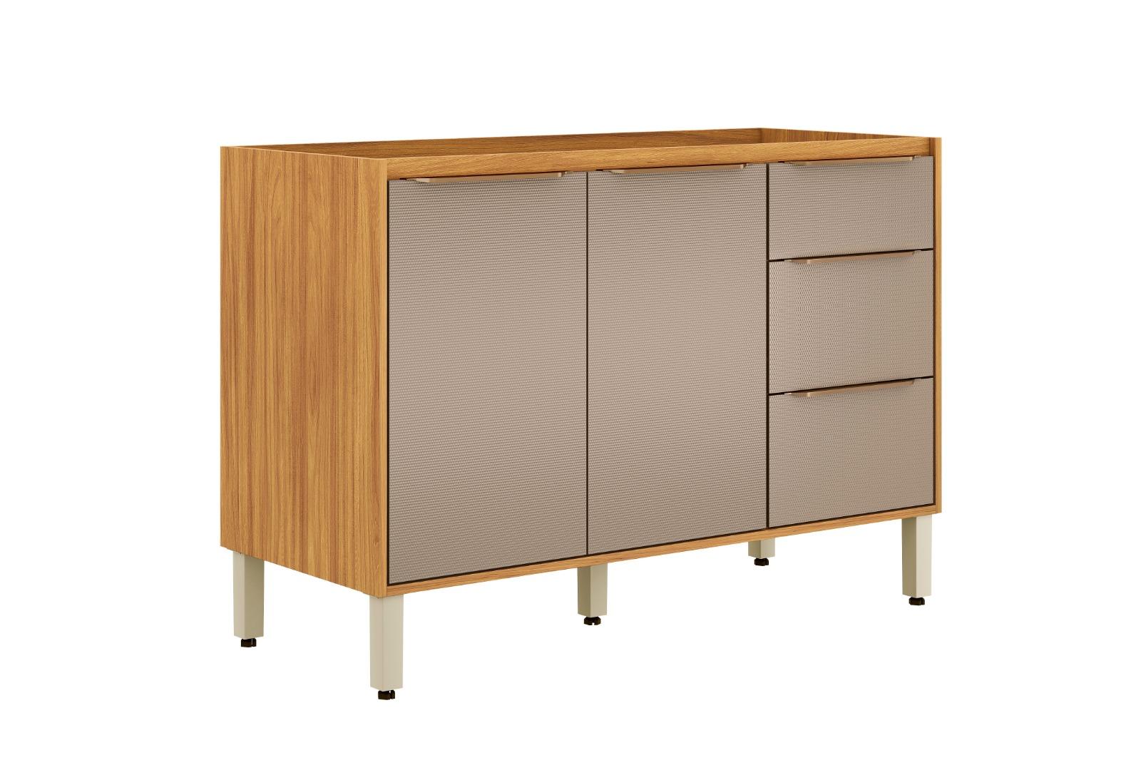 BALCAO DEMOBILE PLENA 100%MDF 120CM 3 PORTAS