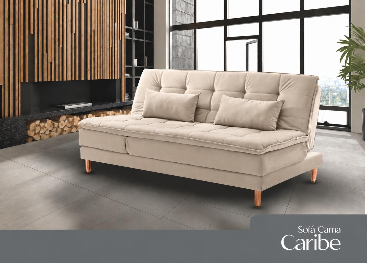 SOFA CAMA JOLITHI CARIBE 190CM BEGE
