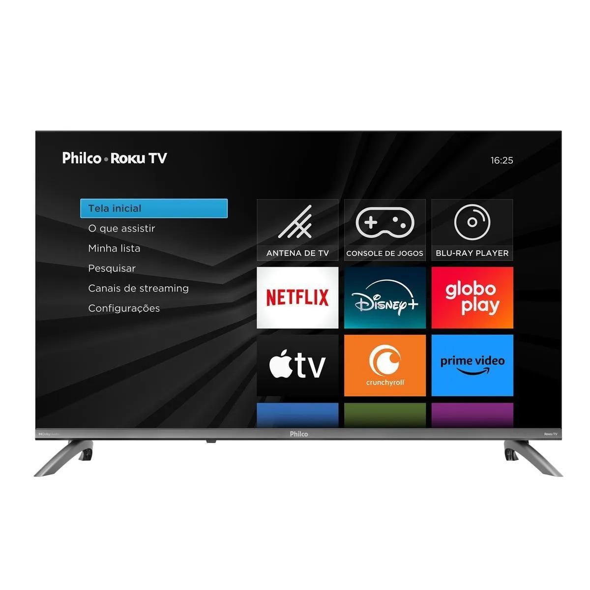 SMART TV 32" PHILCO ROKU TV DOLBY AUDIO HDR10 P32CRB - BIVOLT