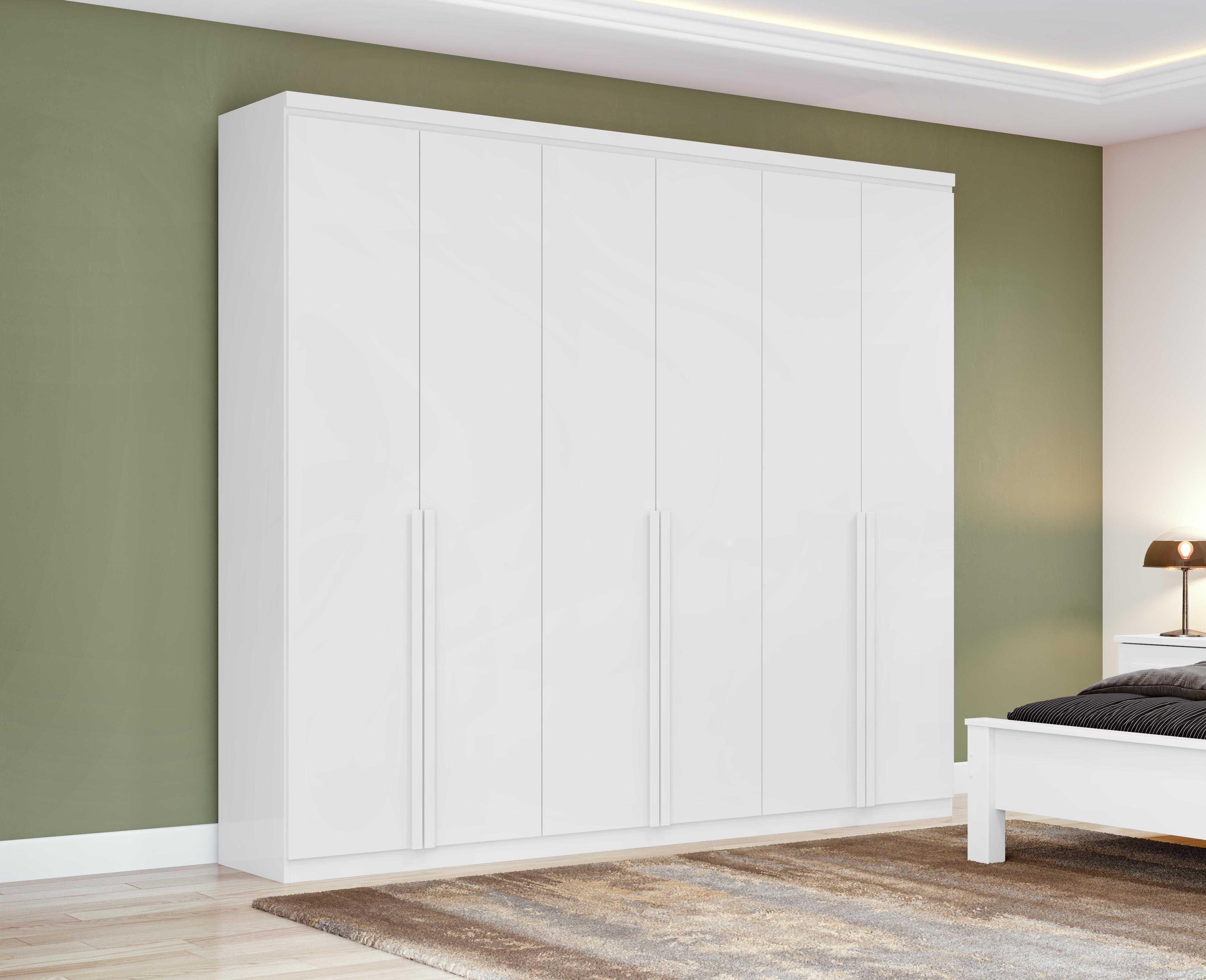 ROUPEIRO 100% MDF LOPAS ALONZO 6 PORTAS BRANCO